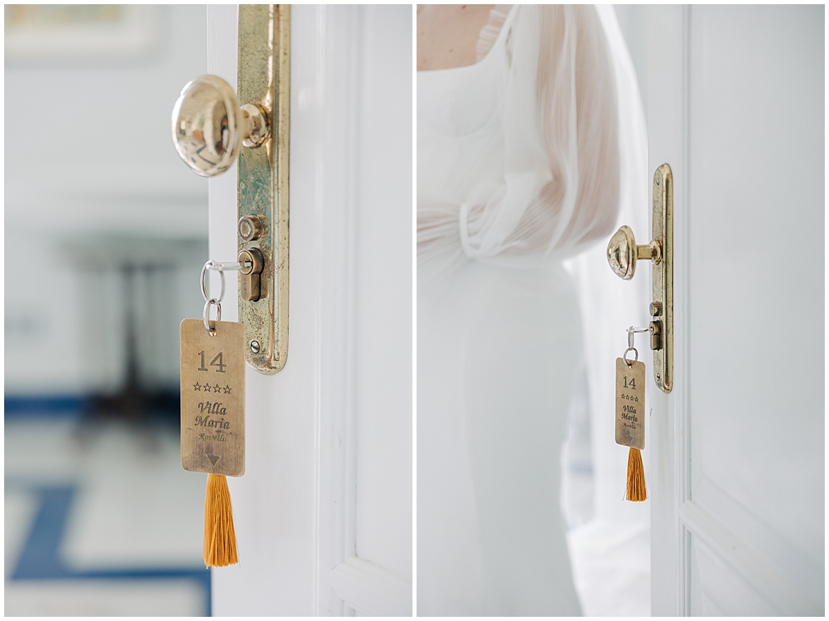 room key close up wedding detail