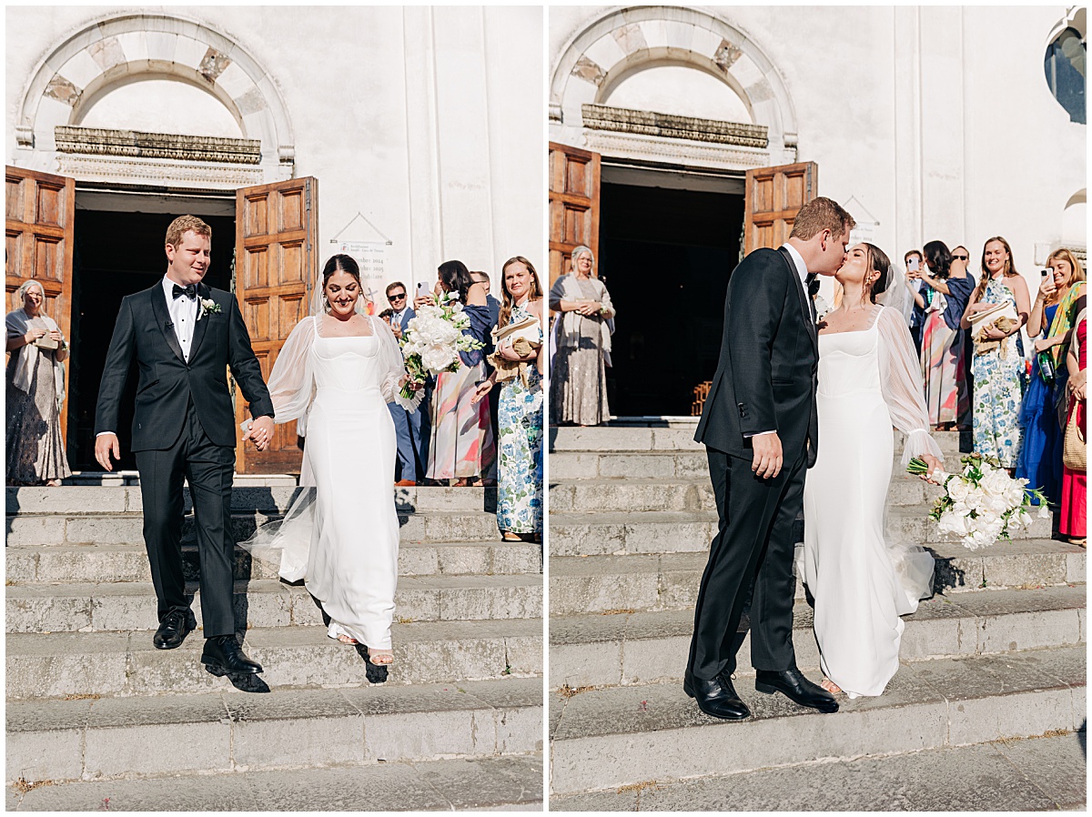 bride and groom leaving ceremony