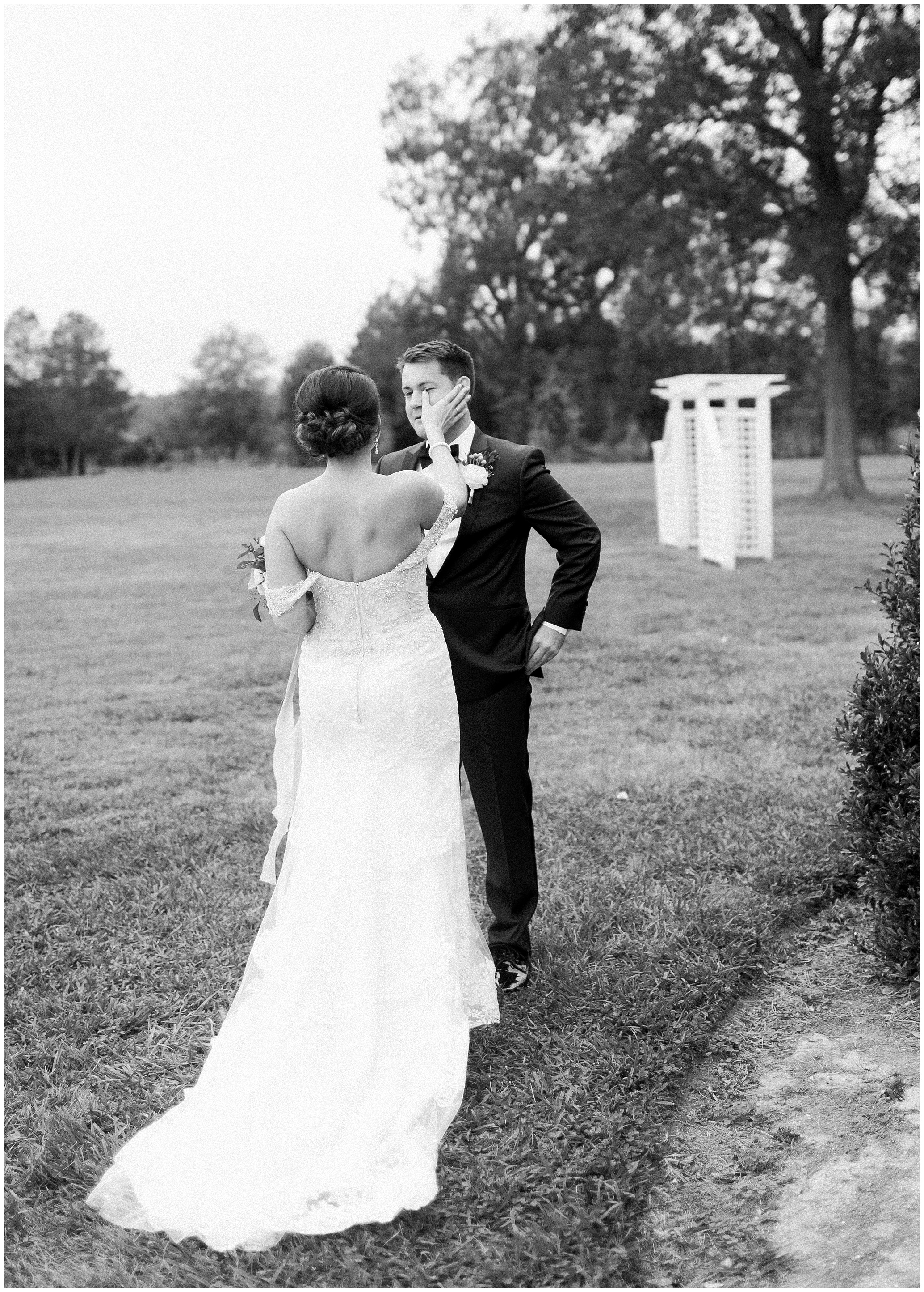 First Look for bride and groom Luke and Ashley Photography