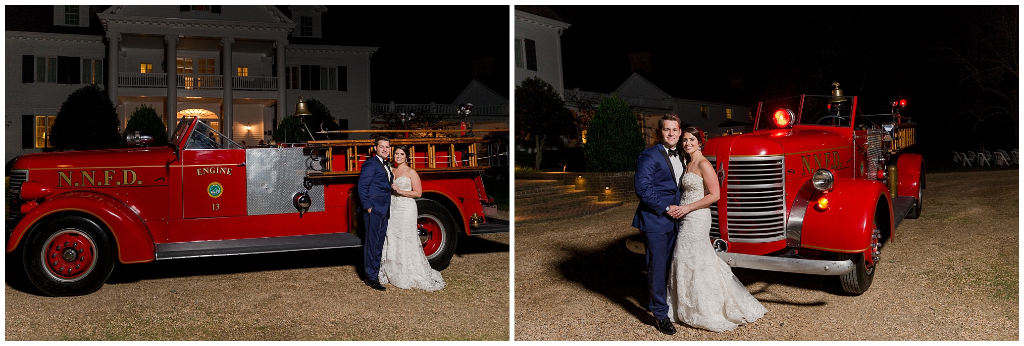 Vintage Fire Truck at Wedding