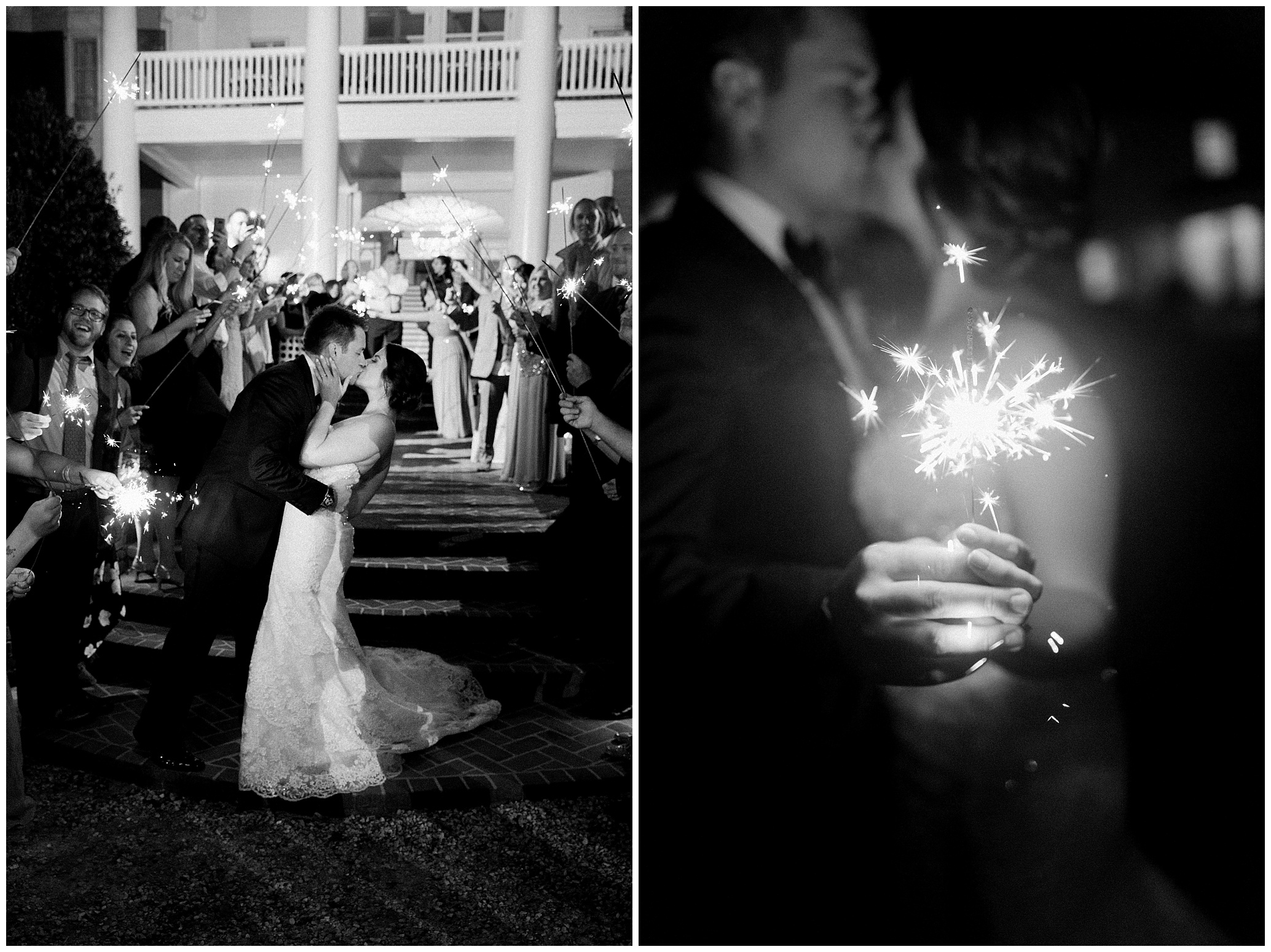 Sparkler Exit for Bride and Groom Luke and Ashley Photography