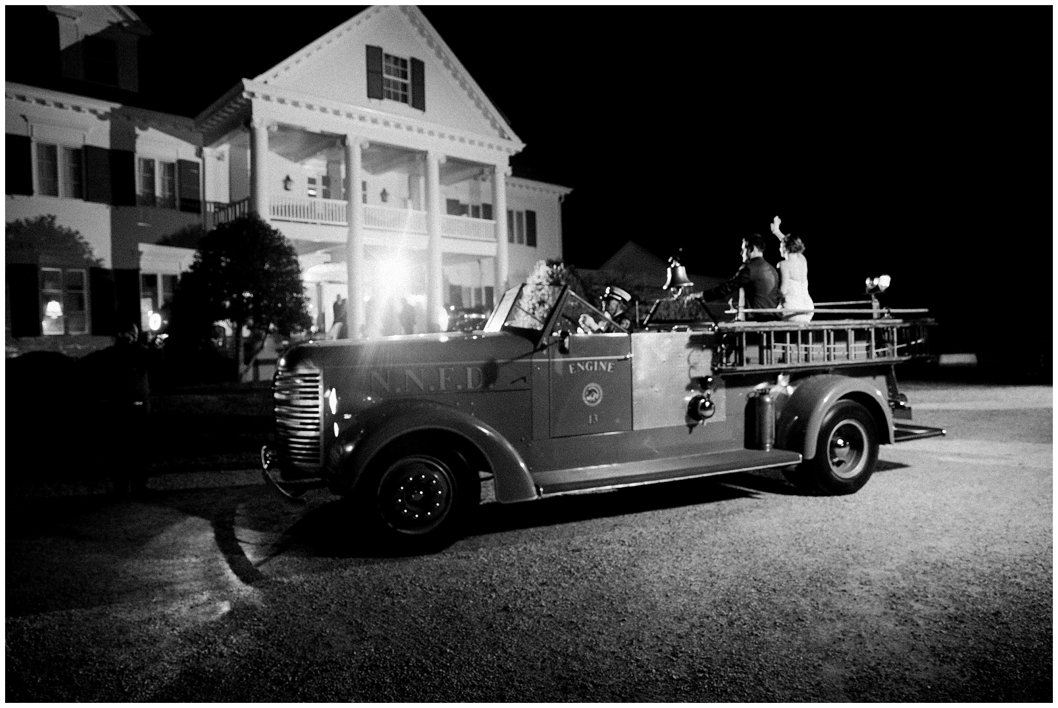 Vintage Fire Truck at Wedding