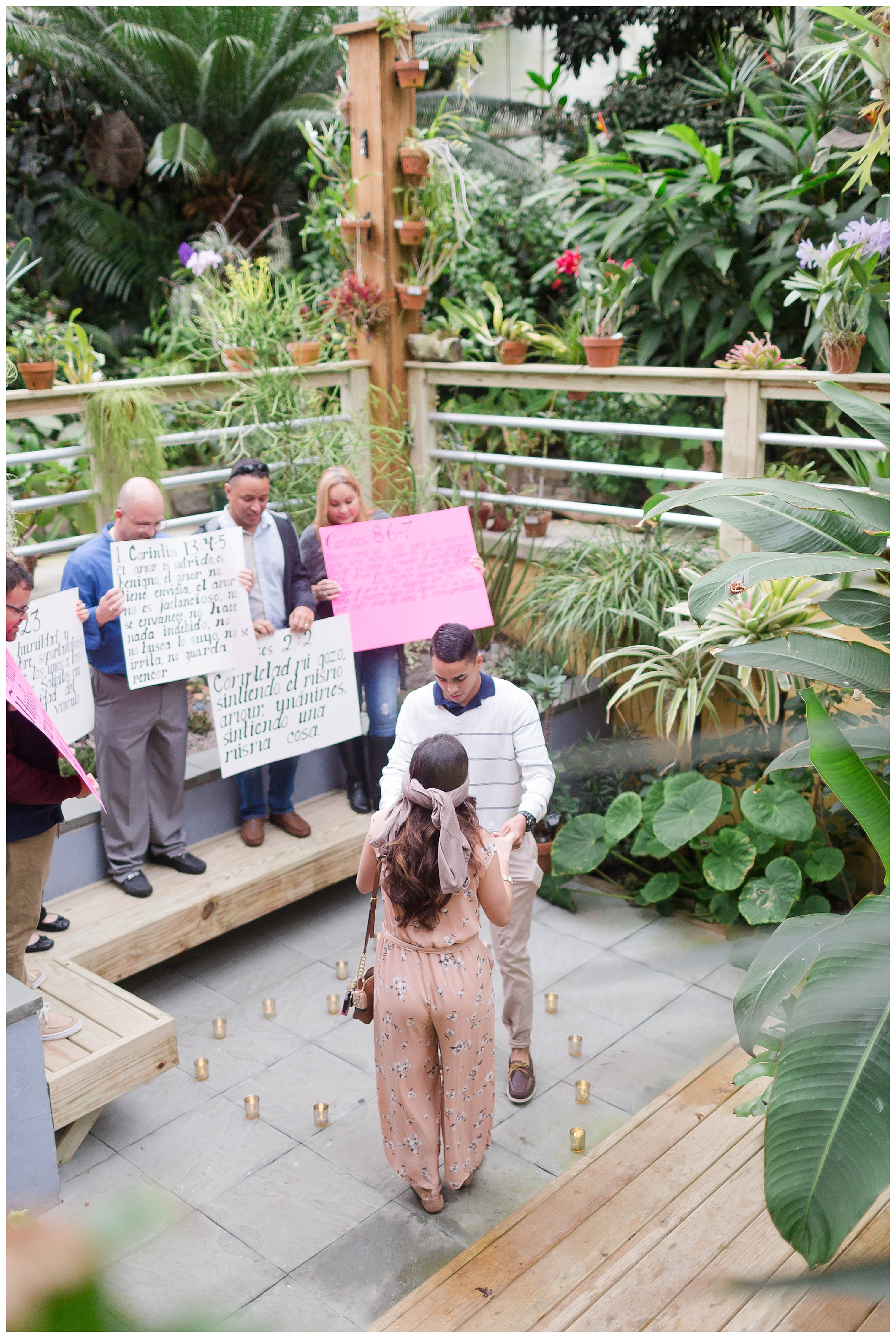 romantic proposal at the Norfolk Botanical Gardens Luke and Ashley Photography