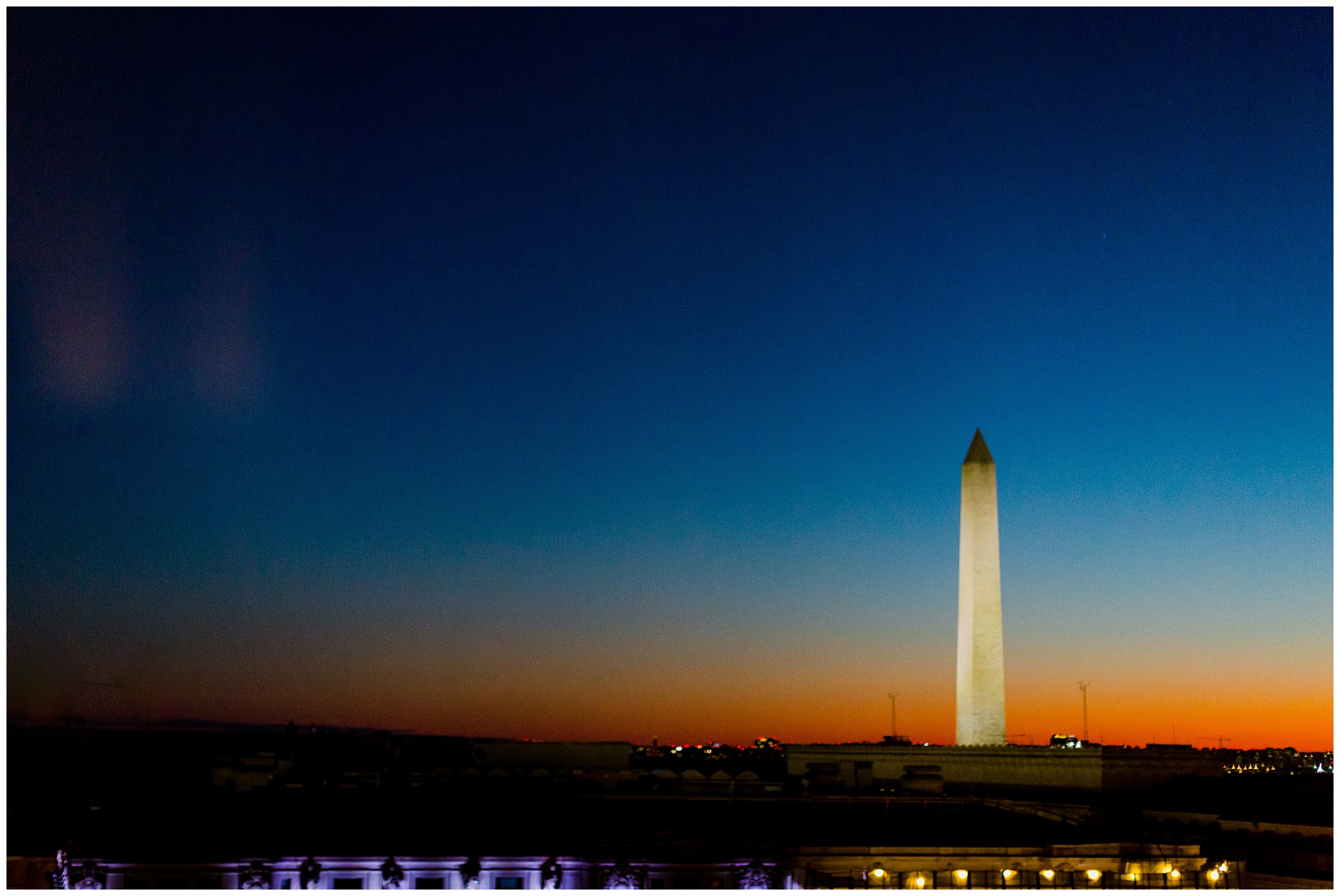 Washington Memorial at night Luke and Ashley Photography 