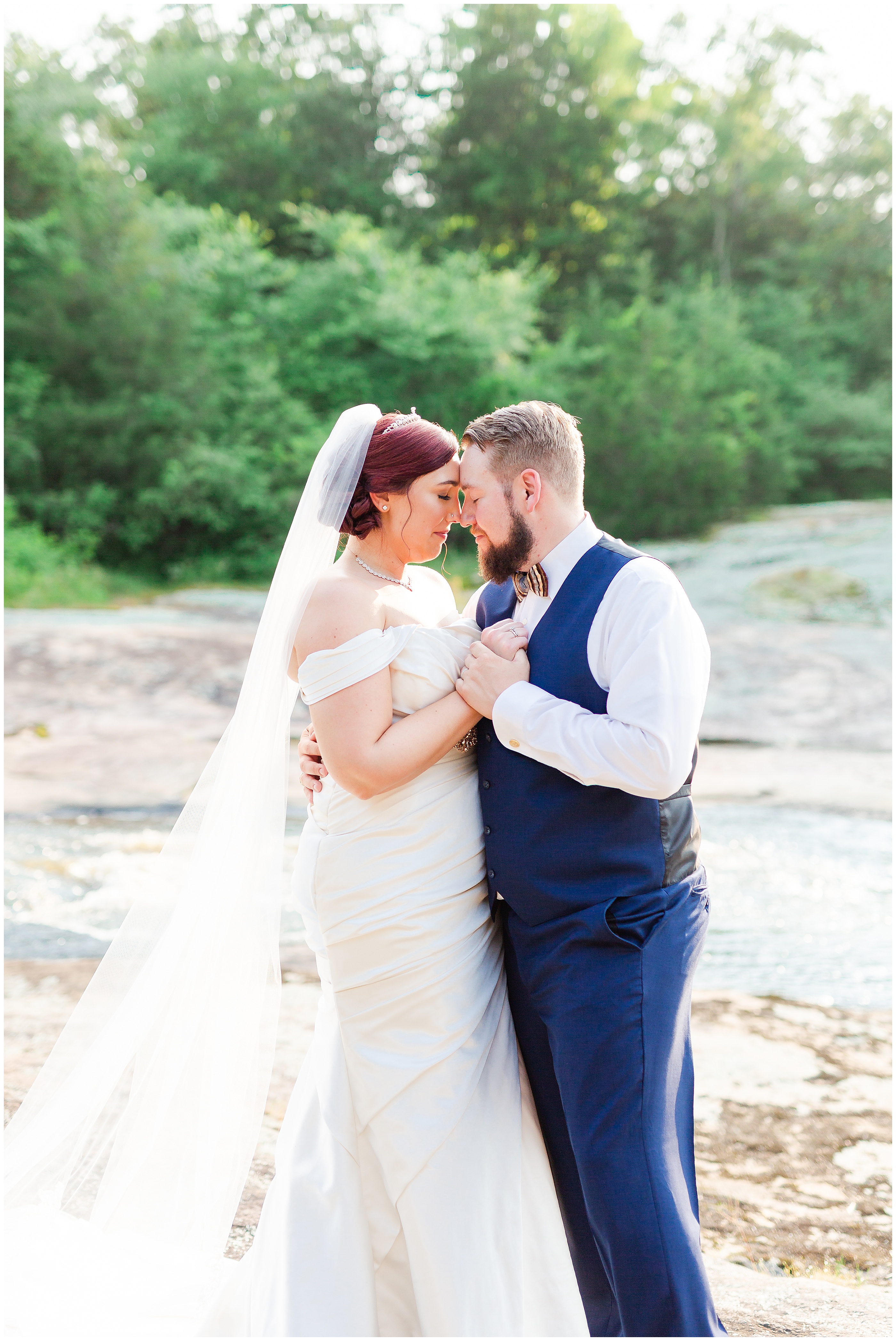 Bride and Groom at the Mill at Fine Creek in Virginia. Luke and Ashley Photography 