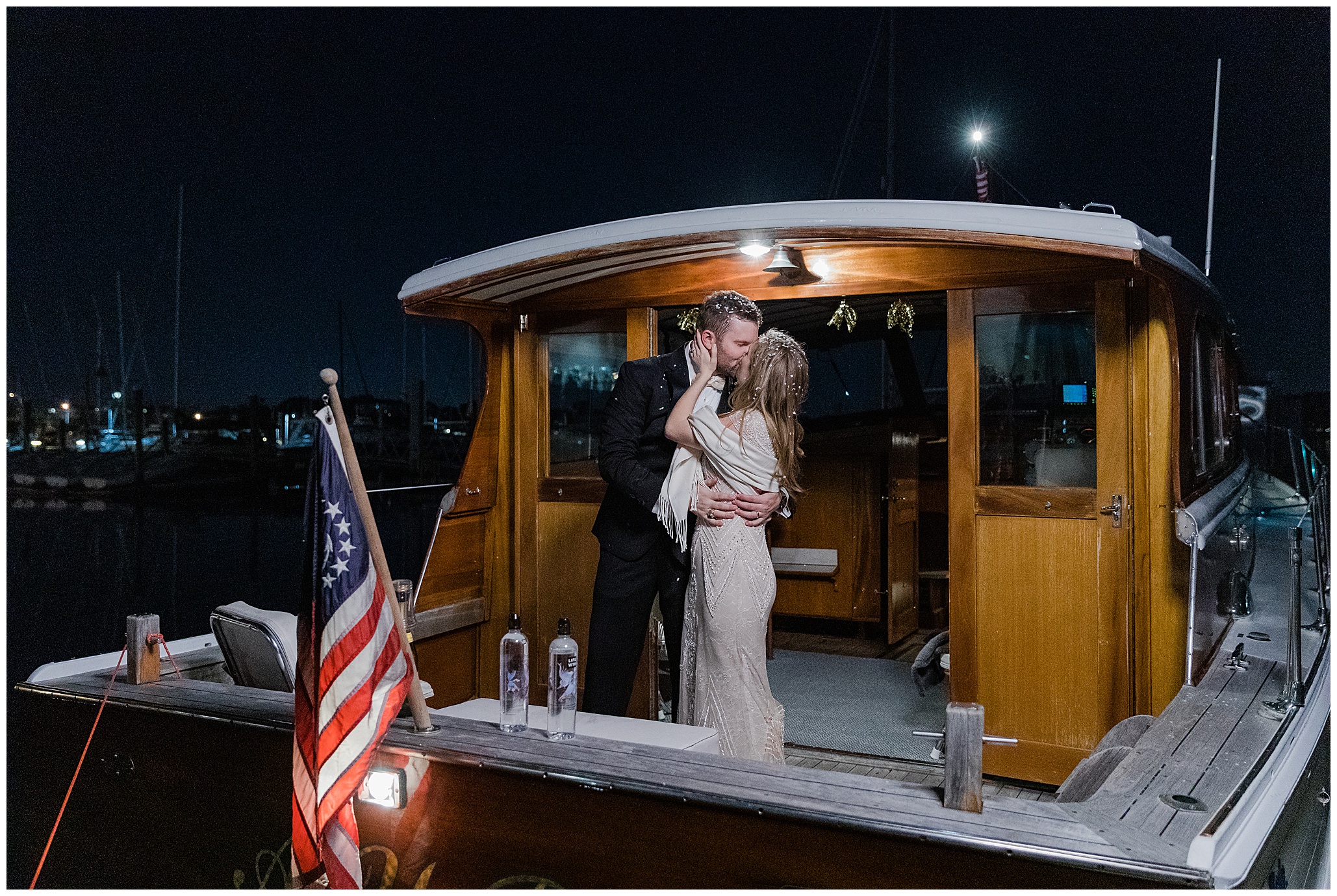 Farwell wedding exit on boat Virginia wedding Photographers Luke and Ashley Photography 