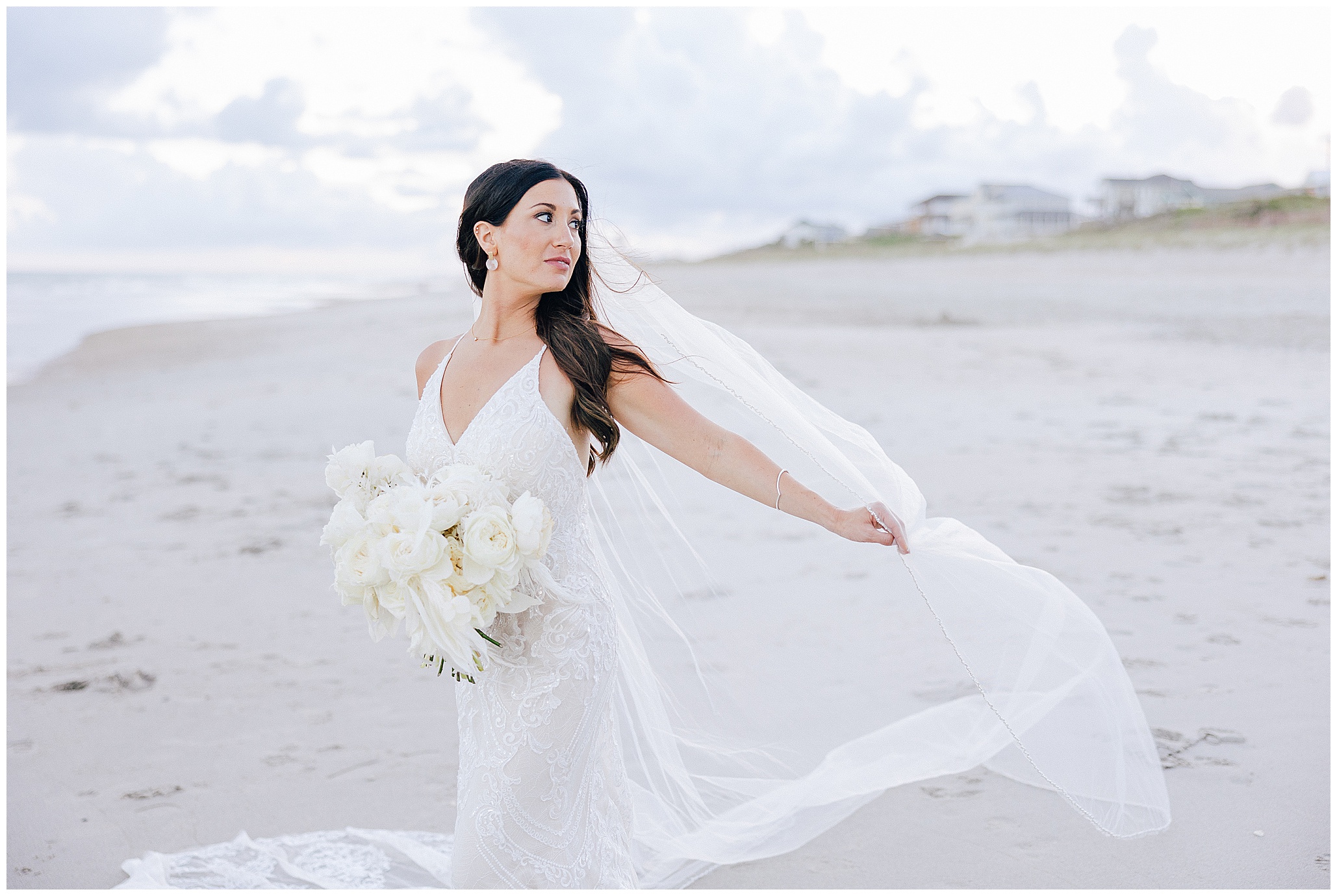 Beach bridal portraits in the outer banks Luke and Ashley Photography 
