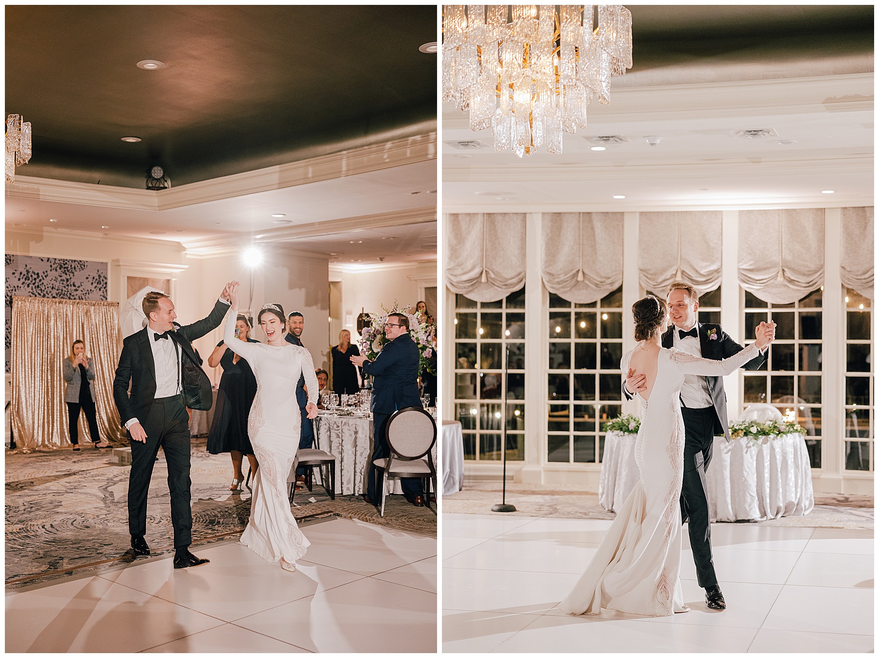 First Dance with the bride and groom in the Regency Room of the Williamsburg Inn Luke and Ashley Photography