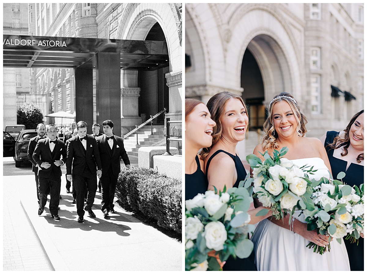 Bridal party at the Waldorf Astoria by Luke and Ashley Photography