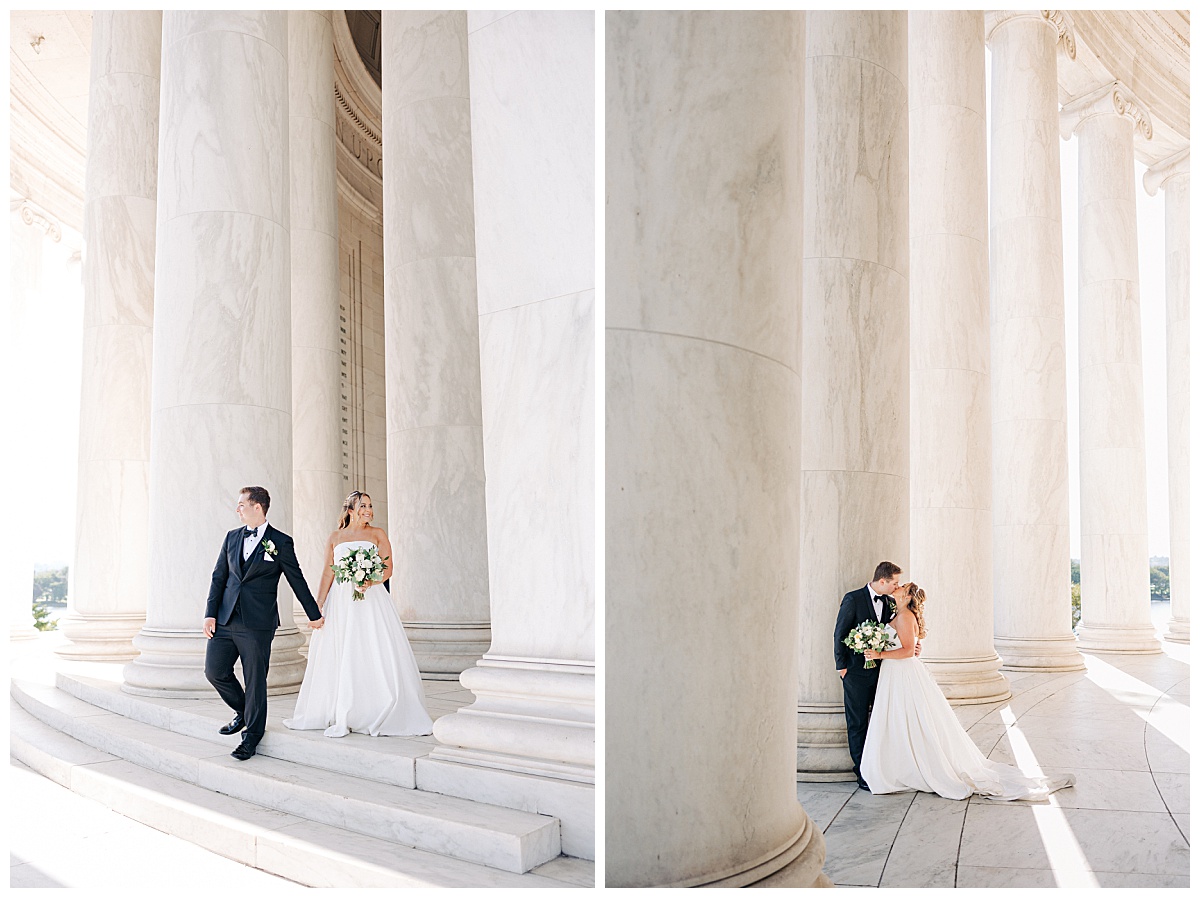 Bride and groom kissing by Luke and Ashley Photography